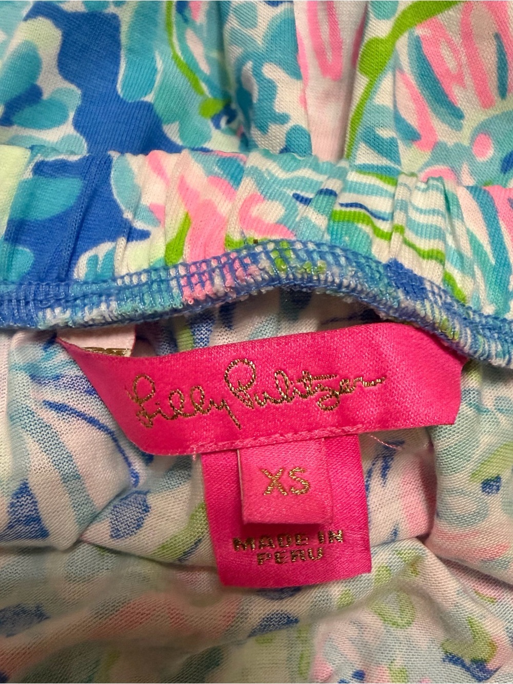 Lilly Pulitzer Pink-Blue-Green Paisley Strapless Romper - Picture 5 of 7